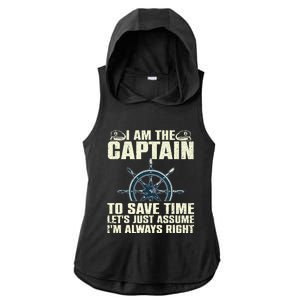 Cool Boat Captain For Men Women Boating Pontoon Boat Owner Ladies PosiCharge Tri-Blend Wicking Draft Hoodie Tank