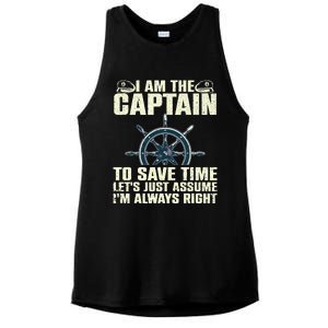 Cool Boat Captain For Men Women Boating Pontoon Boat Owner Ladies PosiCharge Tri-Blend Wicking Tank