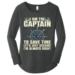 Cool Boat Captain For Men Women Boating Pontoon Boat Owner Women's Perfect Tri Tunic Long Sleeve Shirt