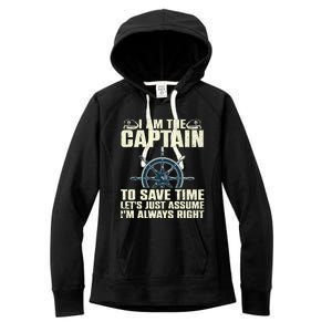 Cool Boat Captain For Men Women Boating Pontoon Boat Owner Women's Fleece Hoodie