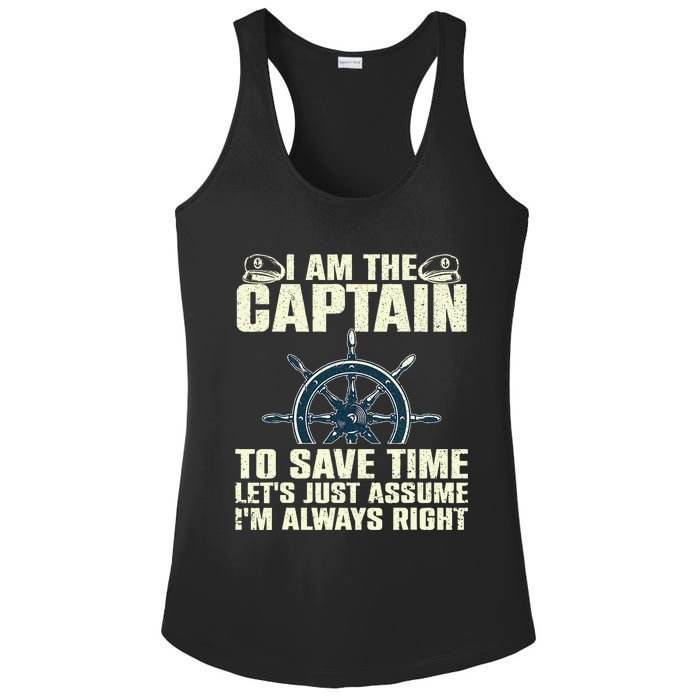 Cool Boat Captain For Men Women Boating Pontoon Boat Owner Ladies PosiCharge Competitor Racerback Tank