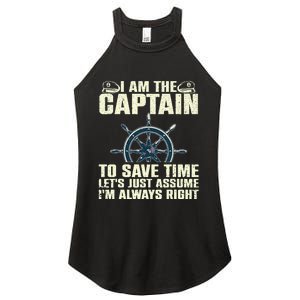 Cool Boat Captain For Men Women Boating Pontoon Boat Owner Women's Perfect Tri Rocker Tank