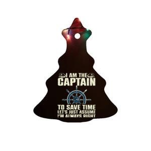 Cool Boat Captain For Men Women Boating Pontoon Boat Owner Ceramic Tree Ornament