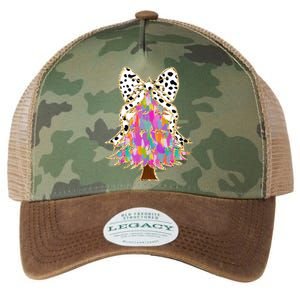 Coquette Bow Christmas Tree Winter Xmas Legacy Tie Dye Trucker Hat