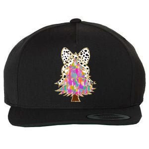 Coquette Bow Christmas Tree Winter Xmas Wool Snapback Cap