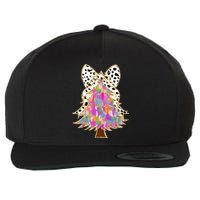 Coquette Bow Christmas Tree Winter Xmas Wool Snapback Cap