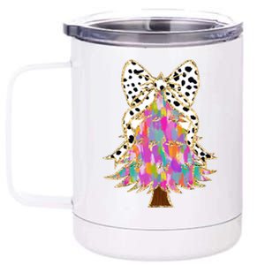 Coquette Bow Christmas Tree Winter Xmas 12 oz Stainless Steel Tumbler Cup