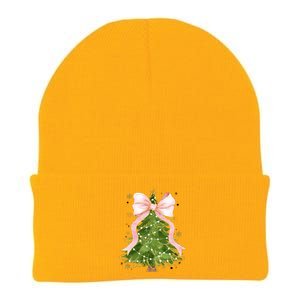 Coquette Bow Christmas Tree Xmas Holiday Outfit Knit Cap Winter Beanie