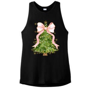 Coquette Bow Christmas Tree Xmas Holiday Outfit Ladies PosiCharge Tri-Blend Wicking Tank