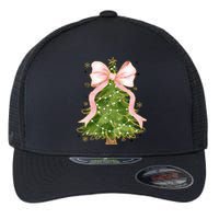 Coquette Bow Christmas Tree Xmas Holiday Outfit Flexfit Unipanel Trucker Cap