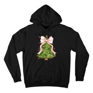 Coquette Bow Christmas Tree Xmas Holiday Outfit Hoodie