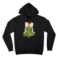 Coquette Bow Christmas Tree Xmas Holiday Outfit Hoodie