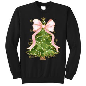 Coquette Bow Christmas Tree Xmas Holiday Outfit Sweatshirt