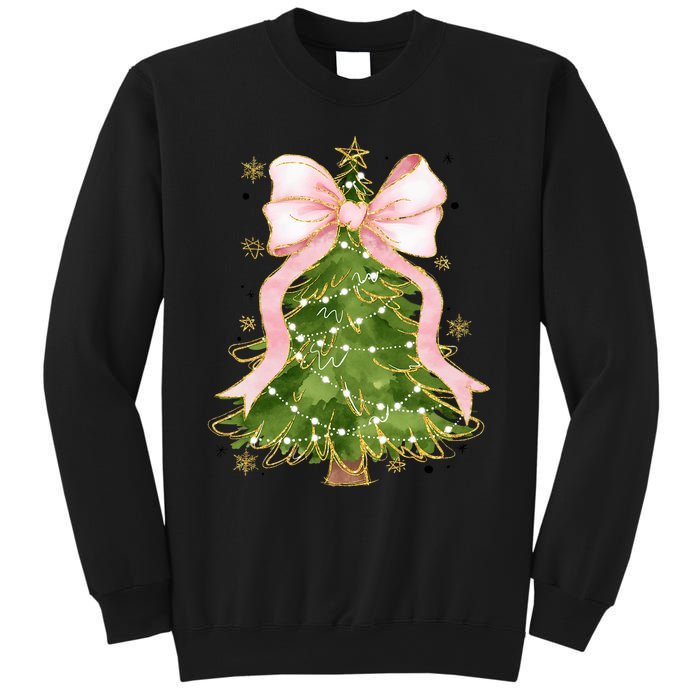 Coquette Bow Christmas Tree Xmas Holiday Outfit Sweatshirt