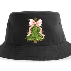 Coquette Bow Christmas Tree Xmas Holiday Outfit Sustainable Bucket Hat