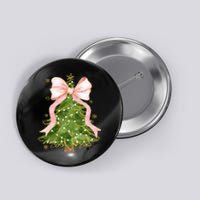 Coquette Bow Christmas Tree Xmas Holiday Outfit Button