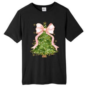 Coquette Bow Christmas Tree Xmas Holiday Outfit Tall Fusion ChromaSoft Performance T-Shirt