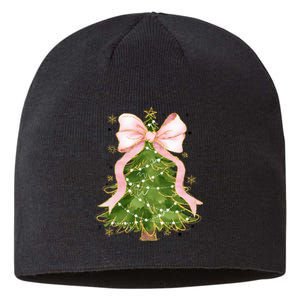 Coquette Bow Christmas Tree Xmas Holiday Outfit Sustainable Beanie