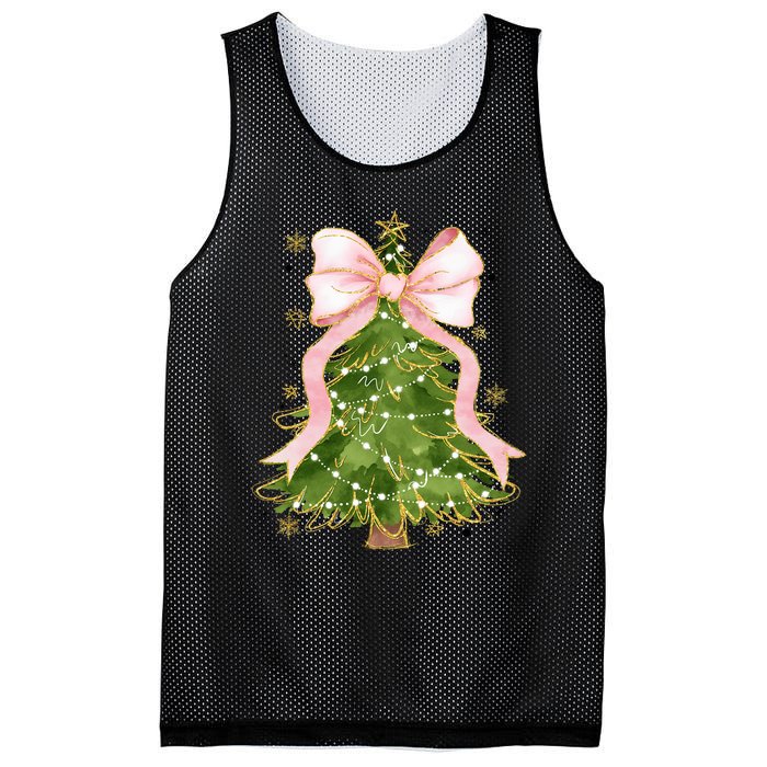 Coquette Bow Christmas Tree Xmas Holiday Outfit Mesh Reversible Basketball Jersey Tank