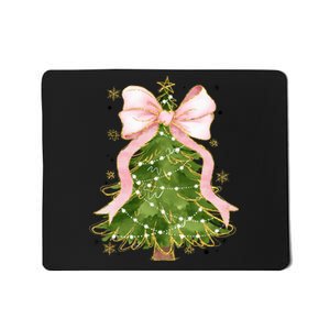 Coquette Bow Christmas Tree Xmas Holiday Outfit Mousepad