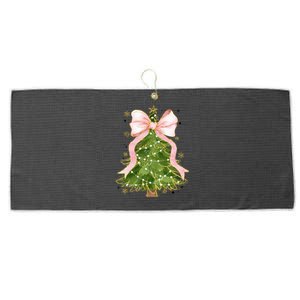 Coquette Bow Christmas Tree Xmas Holiday Outfit Large Microfiber Waffle Golf Towel