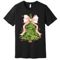 Coquette Bow Christmas Tree Xmas Holiday Outfit Premium T-Shirt