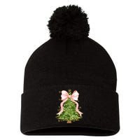 Coquette Bow Christmas Tree Xmas Holiday Outfit Pom Pom 12in Knit Beanie