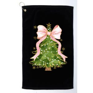 Coquette Bow Christmas Tree Xmas Holiday Outfit Platinum Collection Golf Towel