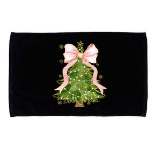 Coquette Bow Christmas Tree Xmas Holiday Outfit Microfiber Hand Towel