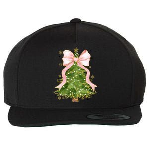 Coquette Bow Christmas Tree Xmas Holiday Outfit Wool Snapback Cap