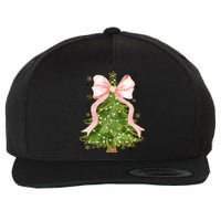 Coquette Bow Christmas Tree Xmas Holiday Outfit Wool Snapback Cap