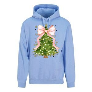 Coquette Bow Christmas Tree Xmas Holiday Outfit Unisex Surf Hoodie