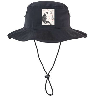 Cherry Blossom Cat Japanese Graphical Art Ink Style Legacy Cool Fit Booney Bucket Hat