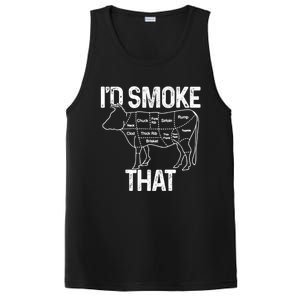 Chef Butcher Cook Bbq Id Smoke That Cow Beef Funny Gift PosiCharge Competitor Tank