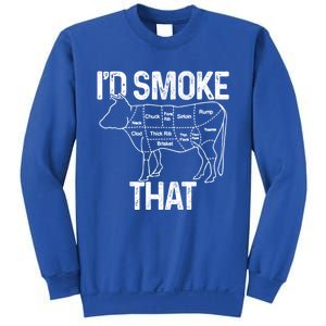 Chef Butcher Cook Bbq Id Smoke That Cow Beef Funny Gift Sweatshirt