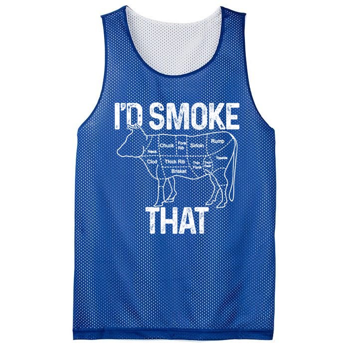 Chef Butcher Cook Bbq Id Smoke That Cow Beef Funny Gift Mesh Reversible Basketball Jersey Tank