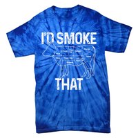 Chef Butcher Cook Bbq Id Smoke That Cow Beef Funny Gift Tie-Dye T-Shirt