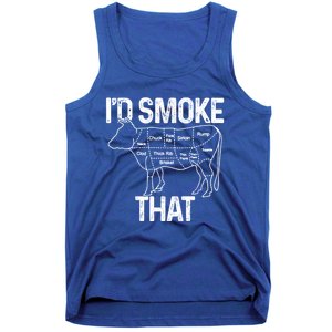 Chef Butcher Cook Bbq Id Smoke That Cow Beef Funny Gift Tank Top