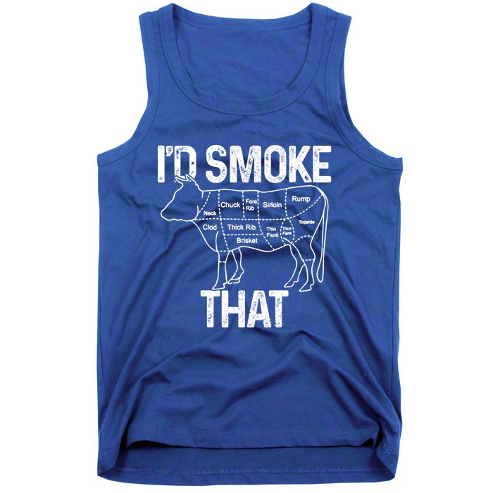 Chef Butcher Cook Bbq Id Smoke That Cow Beef Funny Gift Tank Top