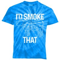 Chef Butcher Cook Bbq Id Smoke That Cow Beef Funny Gift Kids Tie-Dye T-Shirt