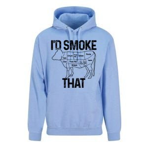 Chef Butcher Cook Bbq Id Smoke That Cow Beef Funny Gift Unisex Surf Hoodie