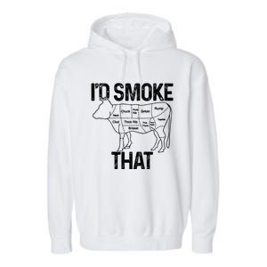 Chef Butcher Cook Bbq Id Smoke That Cow Beef Funny Gift Garment-Dyed Fleece Hoodie