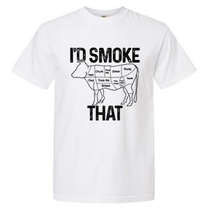 Chef Butcher Cook Bbq Id Smoke That Cow Beef Funny Gift Garment-Dyed Heavyweight T-Shirt