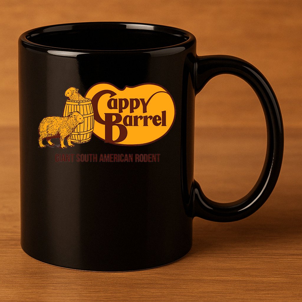 Cappy Barrel; Capybara Campaign Store Logo 11oz C Handle Ceramic Mug