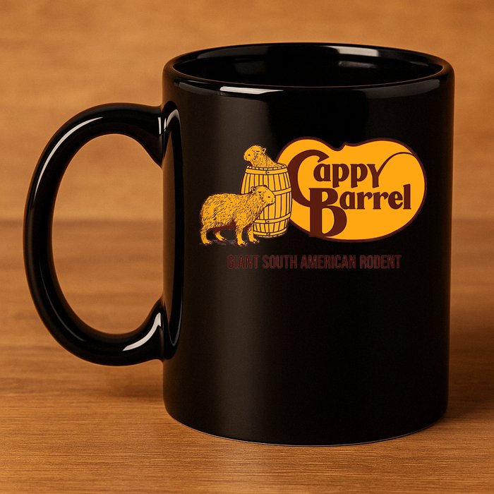 Cappy Barrel; Capybara Campaign Store Logo 11oz C Handle Ceramic Mug