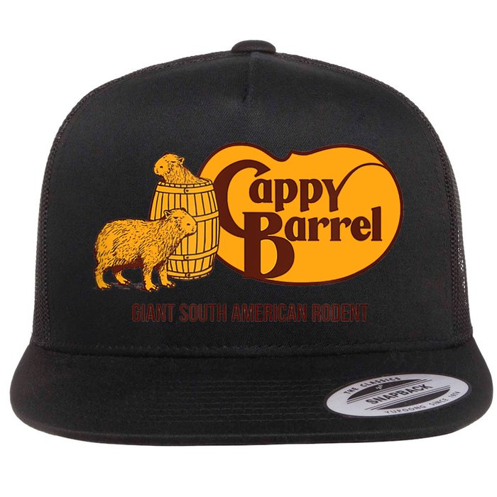 Cappy Barrel; Capybara Campaign Store Logo Flat Bill Trucker Hat