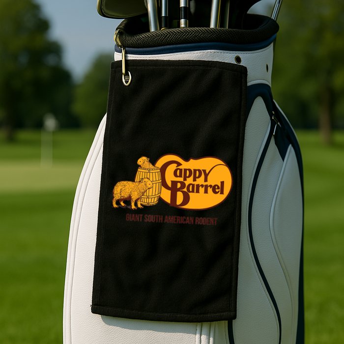 Cappy Barrel; Capybara Campaign Store Logo Golf Towel