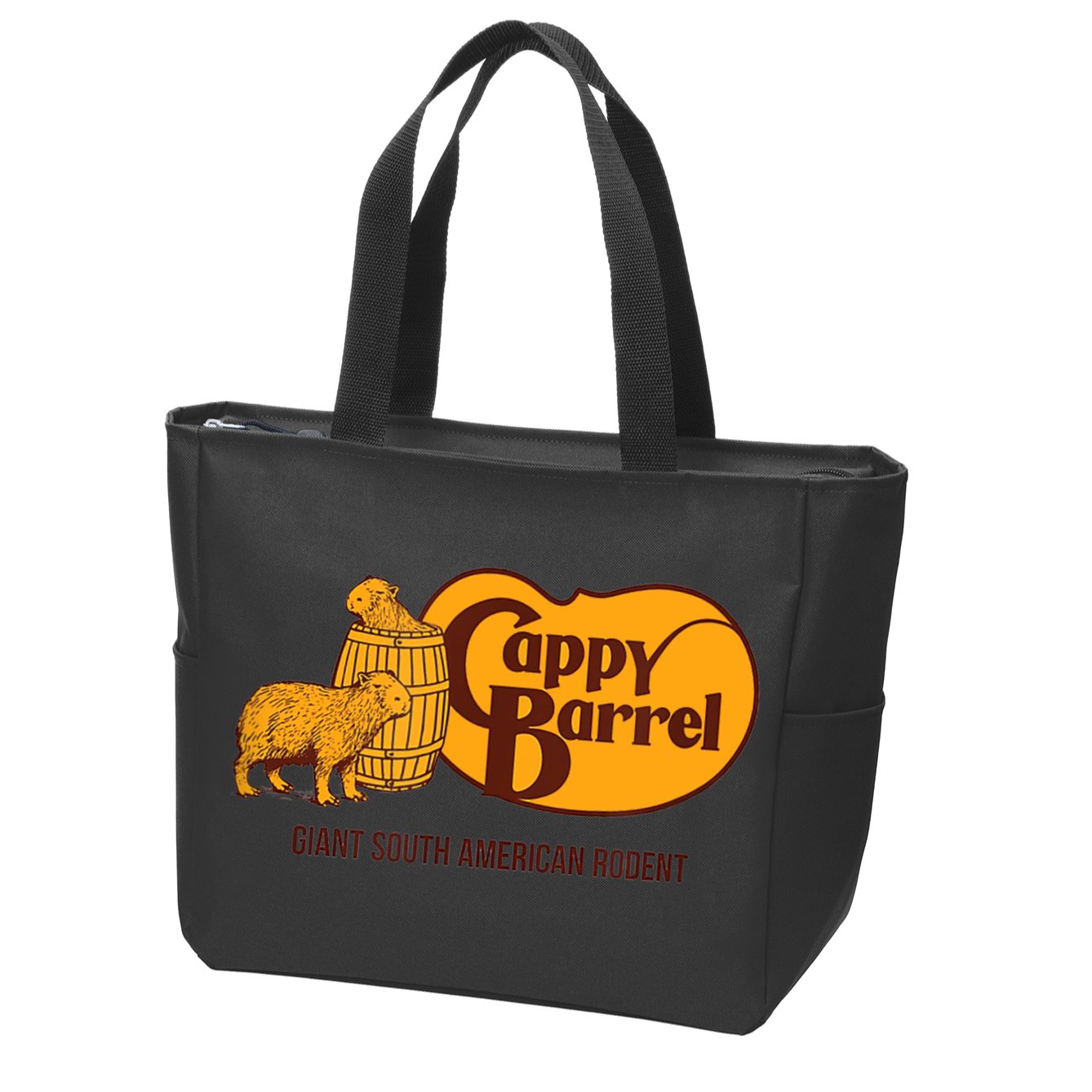 Cappy Barrel; Capybara Campaign Store Logo Zip Tote Bag