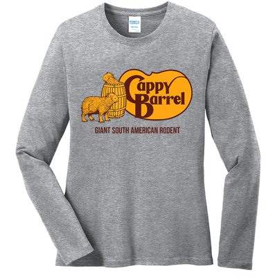 Cappy Barrel; Capybara Campaign Store Logo Ladies Long Sleeve Shirt