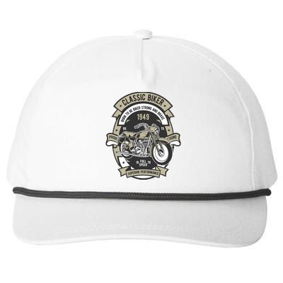 Classic Biker Snapback Five-Panel Rope Hat